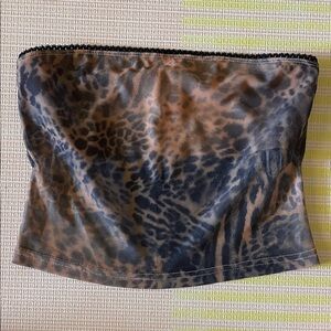 Animal Print Strapless Top